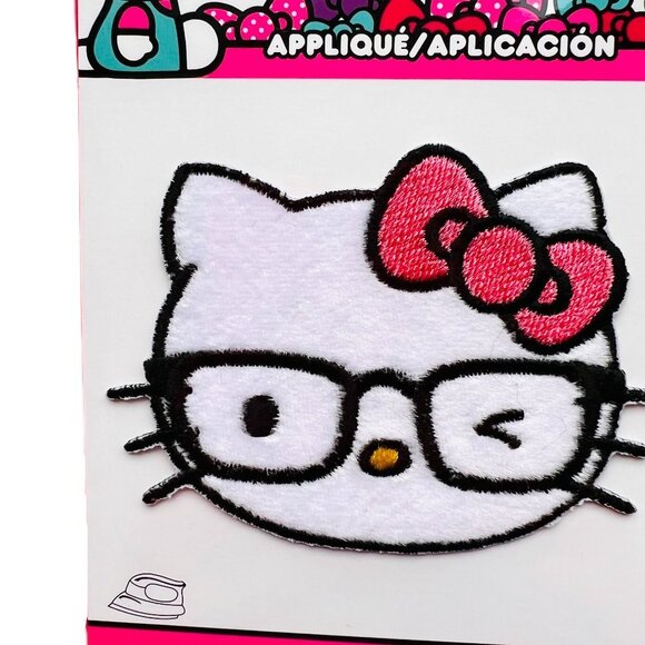 Hello Kitty Nerd Glasses Iron On Patch 2 Pack - Picture 4 of 10